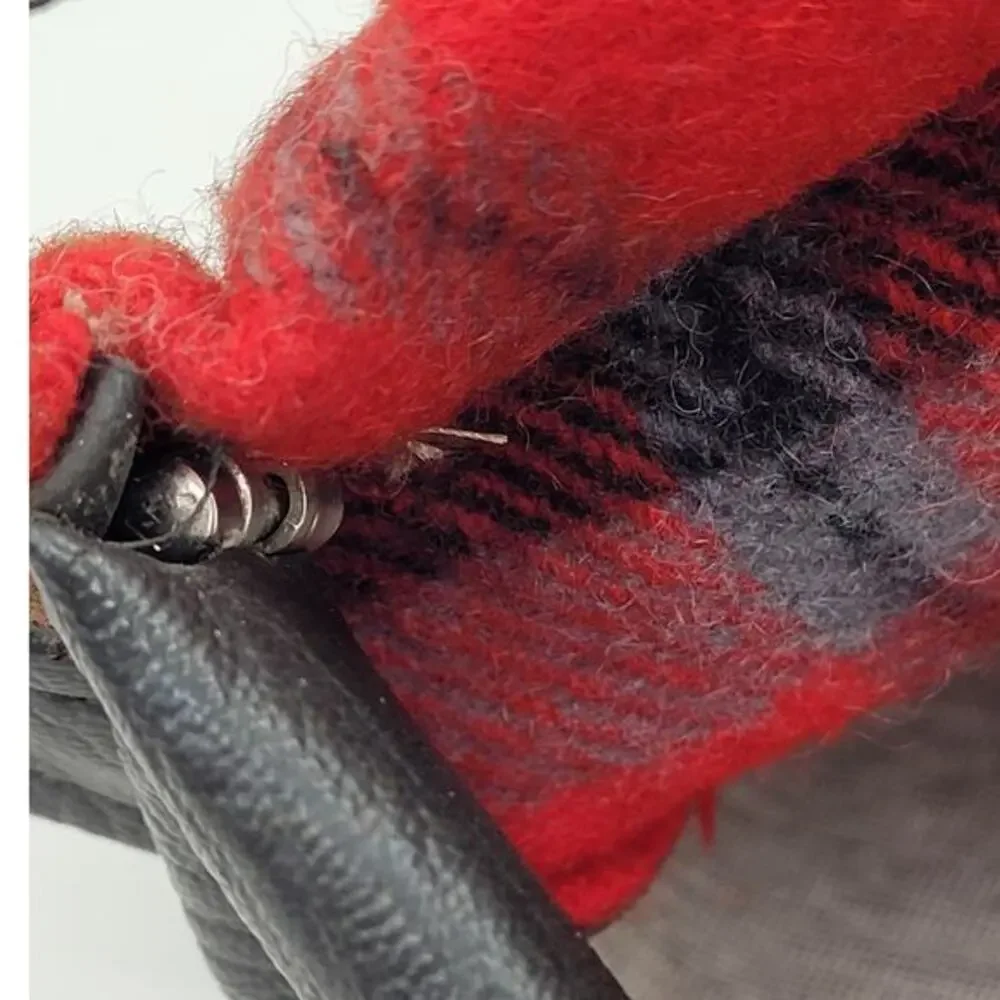 Vintage Plaid Tassel Fringe Wool Adjustable Cross Body Blanket Bag Handbag Purse